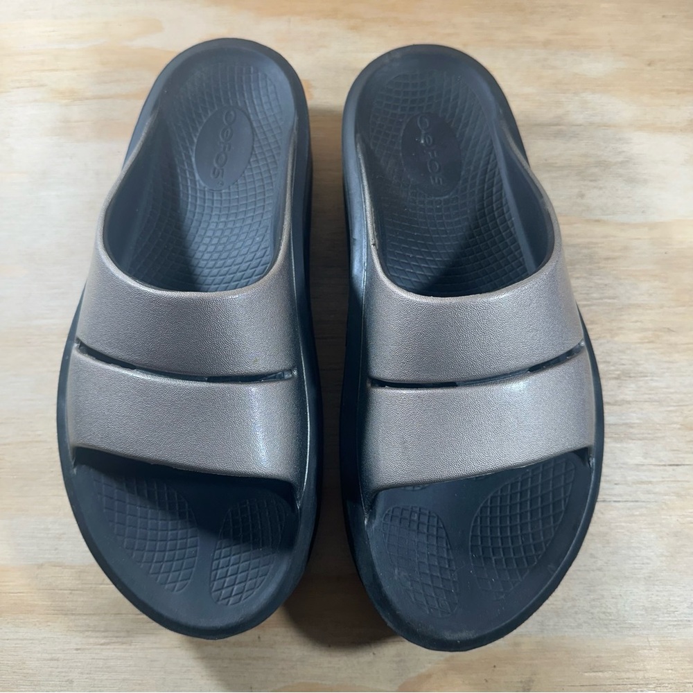 OOFOS OOmega OOahh Luxe Platform Slides Women’s Size 10 - Picture 2 of 8